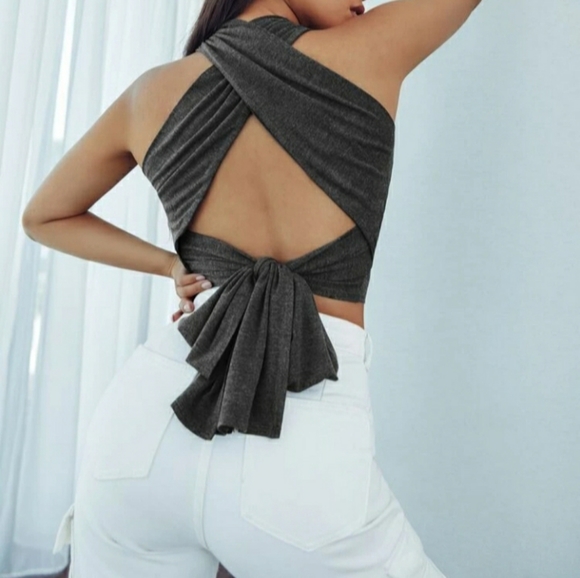 Open Tie Back Top - Picture 2 of 6